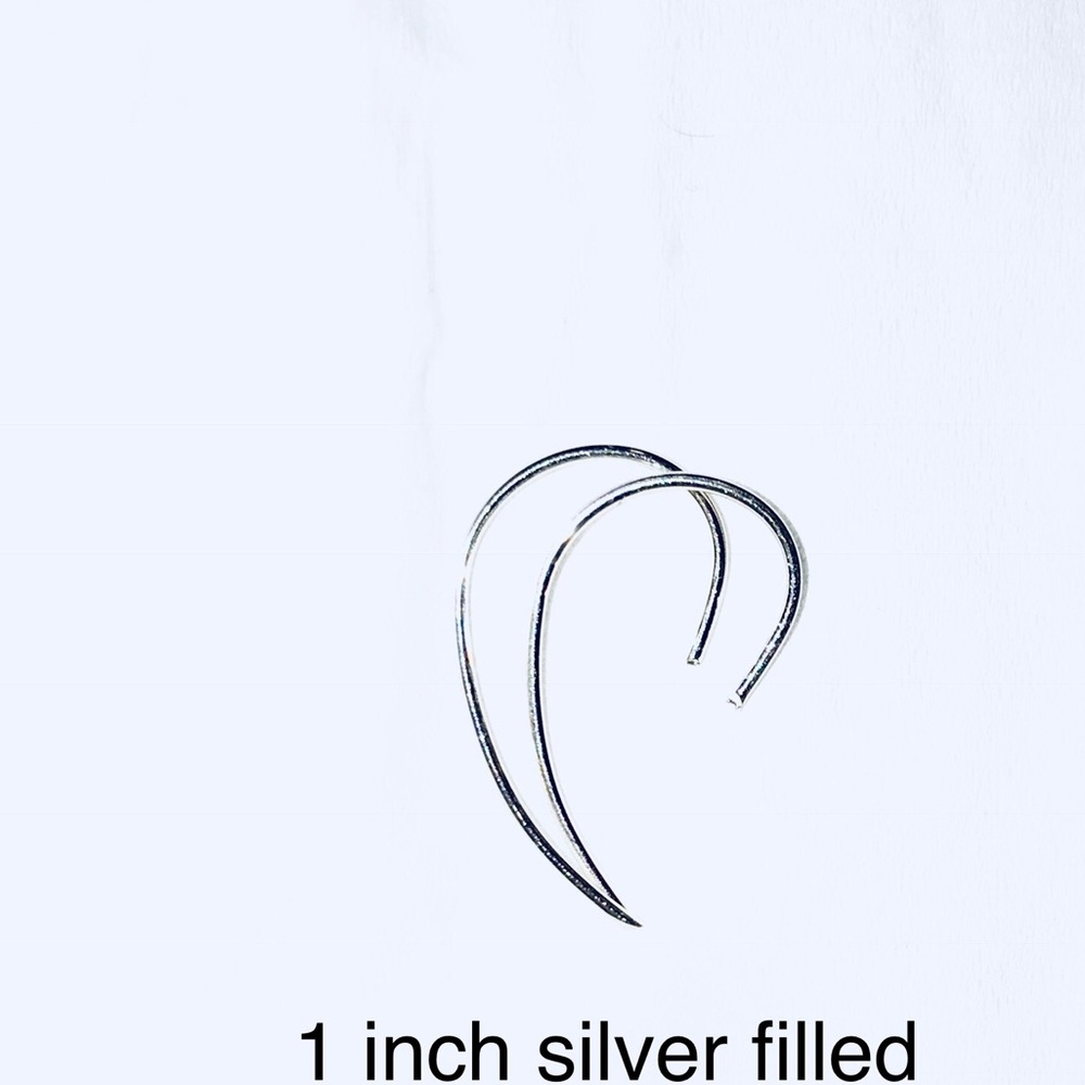 1 inch silver filled curl earrings small